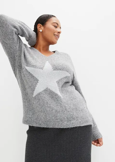 Pull motif &eacute;toile, bonprix