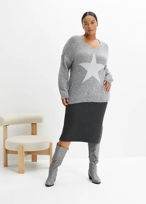 Pull motif &eacute;toile, bonprix