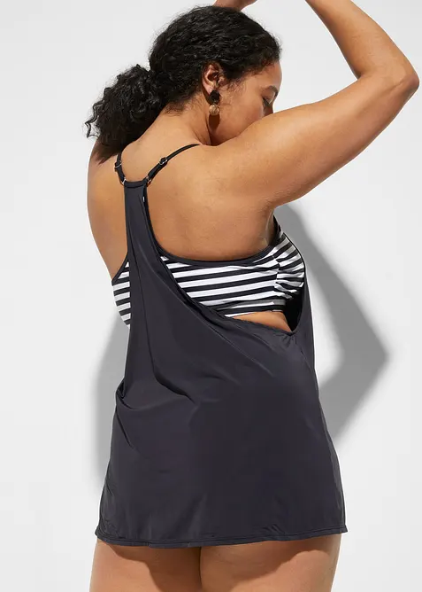 Tankini long (ens. 2 pces) effet superpos&eacute;, bonprix