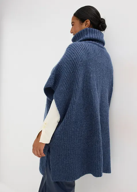 Poncho-Pullover mit Wollanteil, bonprix