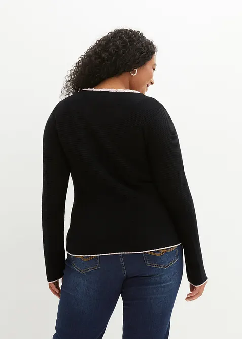 H&uuml;bsche Trachten-Strickjacke mit Stickerei, bonprix