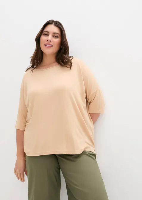 T-shirt boxy en viscose extensible, bonprix