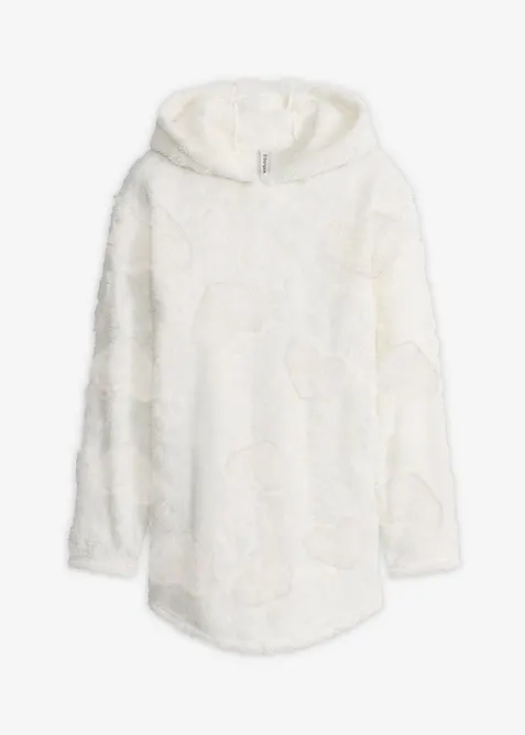 Pull long oversize &agrave; motif c&oelig;urs, bonprix