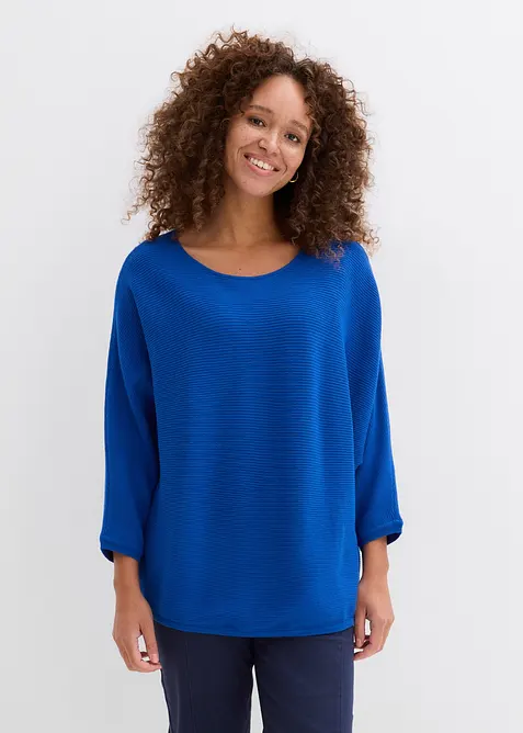 Oversize Ripp-Pullover aus Viskose-Mix, bonprix