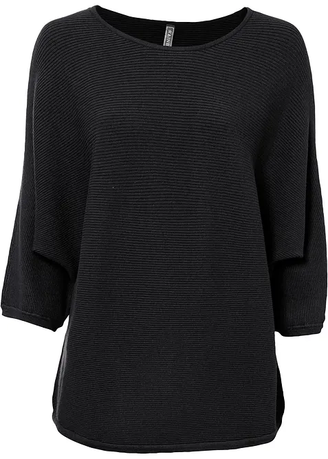 Oversize Ripp-Pullover aus Viskose-Mix, bonprix