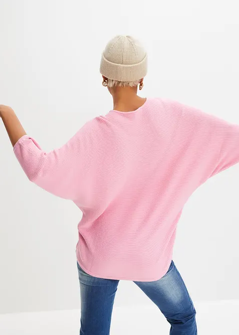 Oversize Ripp-Pullover aus Viskose-Mix, bonprix