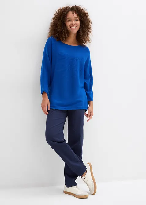 Oversize Ripp-Pullover aus Viskose-Mix, bonprix