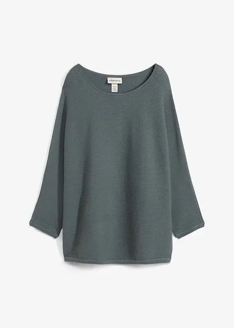 Oversize Ripp-Pullover aus Viskose-Mix, bonprix