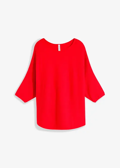 Oversize-Ripp-Pullover aus Viskose-Mix, bonprix