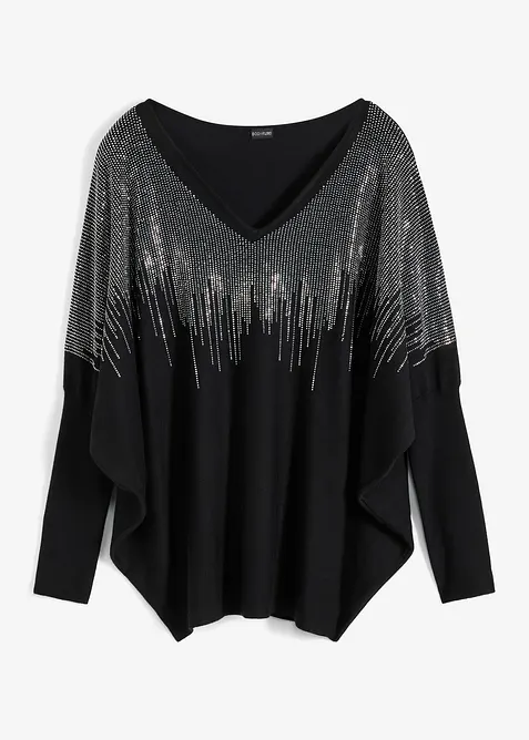 Pull en fine maille avec strass, bonprix