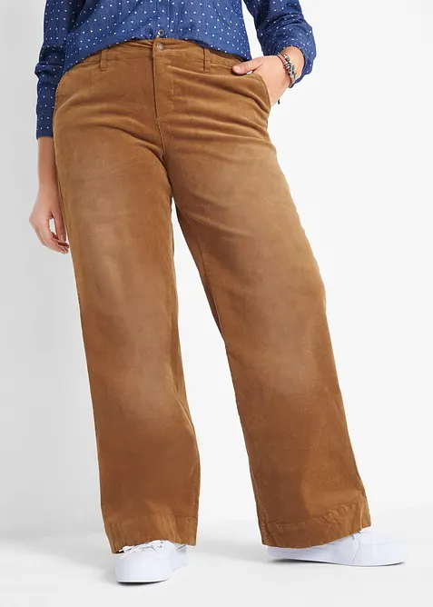 Weite Cordhose aus Baumwoll-Mix, bonprix