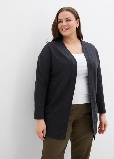 Long-Sweatjacke aus weichem Baumwoll-Mix, bonprix