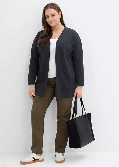 Long-Sweatjacke aus weichem Baumwoll-Mix, bonprix