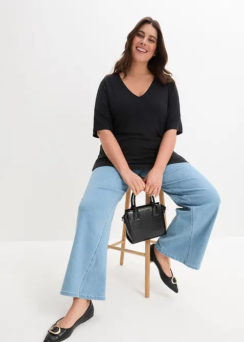 T-shirt long en viscose extensible, bonprix