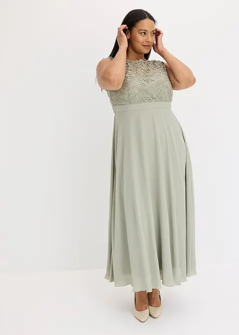 Robe longue avec dentelle, bonprix