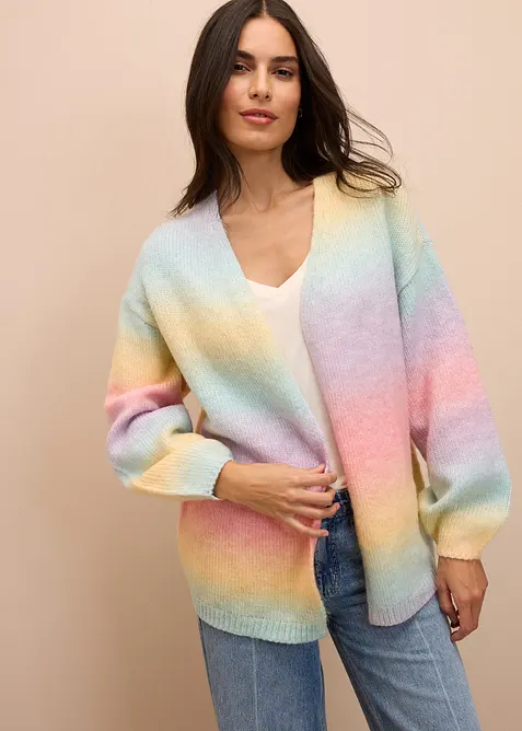 Grobstrickjacke aus weichem Woll-Mix, bonprix