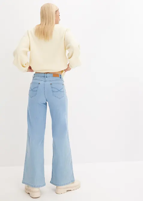 Wide-Leg-Jeans, Mid Waist, Stretch, bonprix