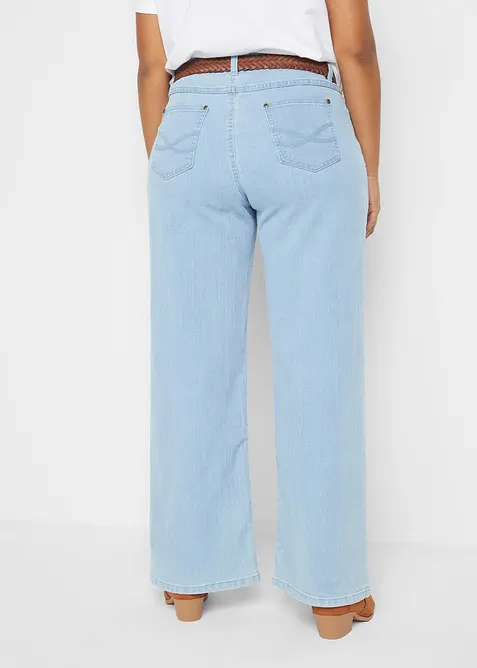 Wide-Leg-Jeans, Mid Waist, Stretch, bonprix