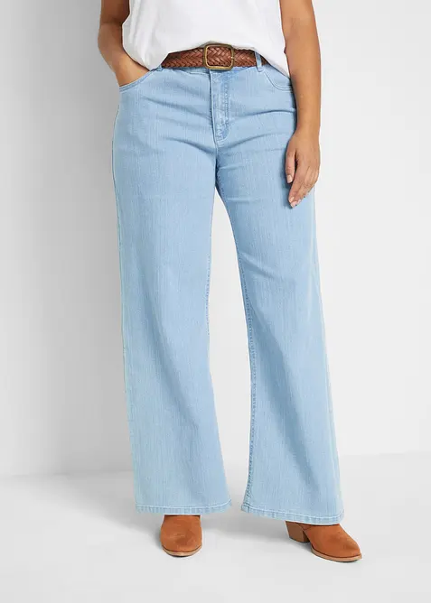 Wide-Leg-Jeans, Mid Waist, Stretch, bonprix