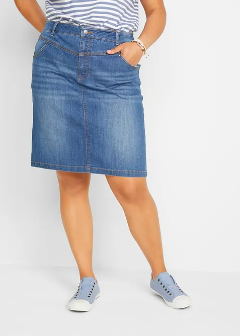 Jupe en jean extensible, bonprix
