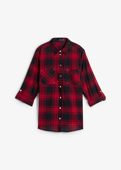 Karierte Hemdbluse aus reiner Baumwolle, bonprix