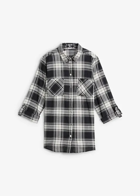 Karierte Hemdbluse aus reiner Baumwolle, bonprix