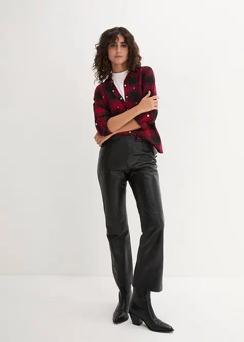 Karierte Hemdbluse aus reiner Baumwolle, bonprix