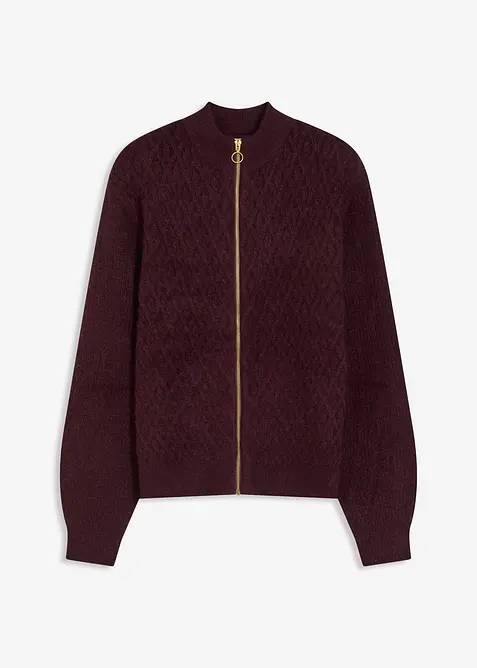 Gilet en maille &agrave; torsades, bonprix