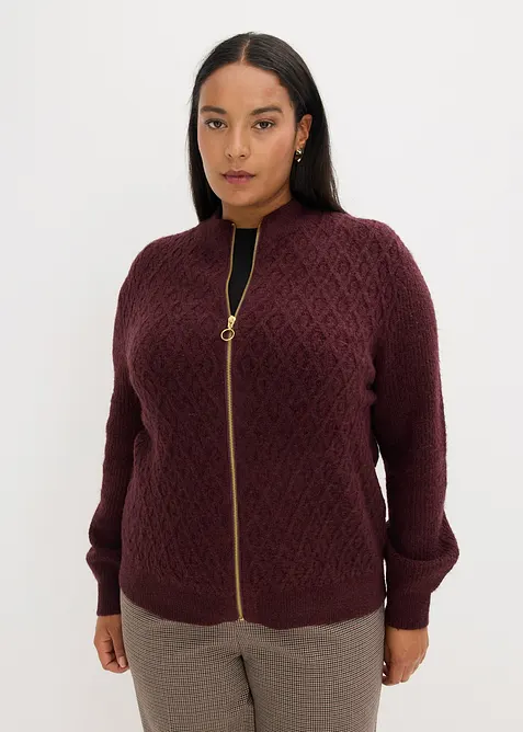 Strickjacke mit Zopfmuster, bonprix