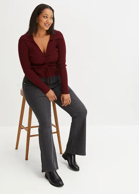 Pull c&ocirc;tel&eacute; fronc&eacute; devant, bonprix