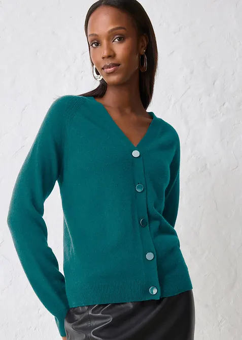 Cashmerestrickjacke mit Good Cashmere Standard&reg;-Anteil, bonprix