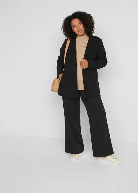 Basic Pullover mit Stehkragen mit recycelter Baumwolle, bonprix