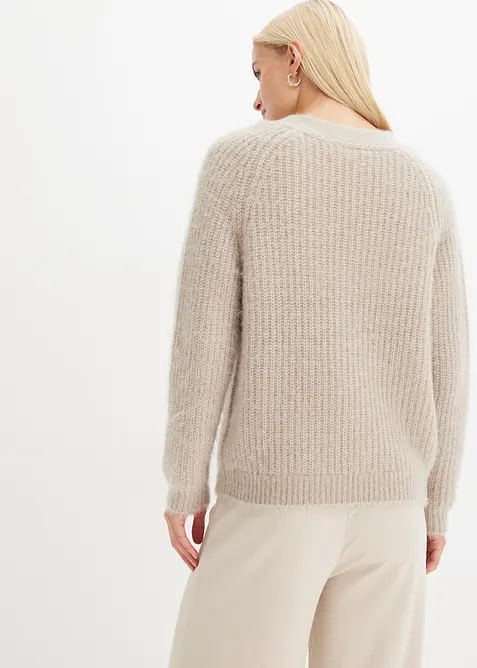 Gerippte Grobstrickjacke, bonprix