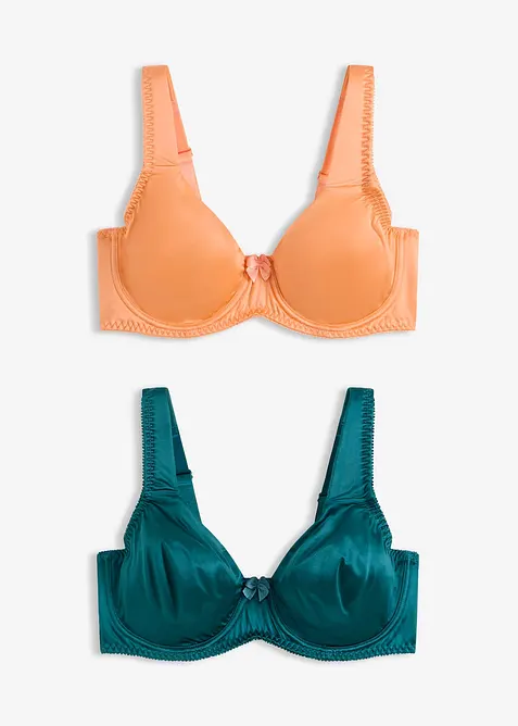 T-Shirt BH mit B&uuml;gel und Glanzeffekt (2er Pack), bonprix