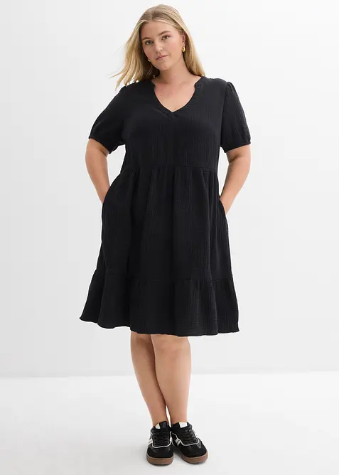 Oversized-Kleid aus Baumwoll-Musselin, bonprix