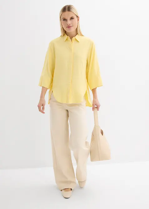 Hemdbluse aus k&uuml;hlendem Leinen-Mix, bonprix