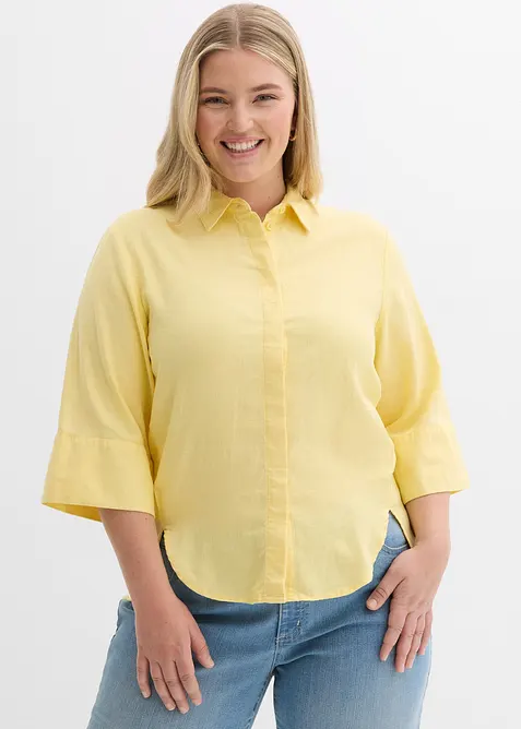 Hemdbluse aus k&uuml;hlendem Leinen-Mix, bonprix