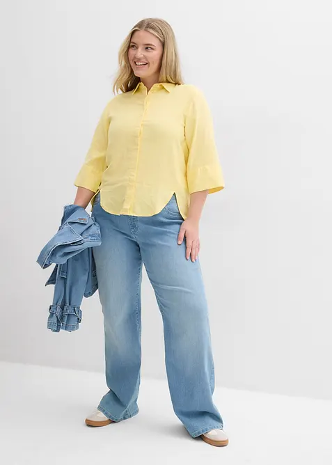 Hemdbluse aus k&uuml;hlendem Leinen-Mix, bonprix