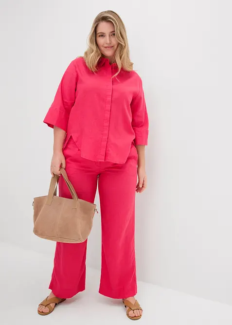 Hemdbluse aus k&uuml;hlendem Leinen-Mix, bonprix