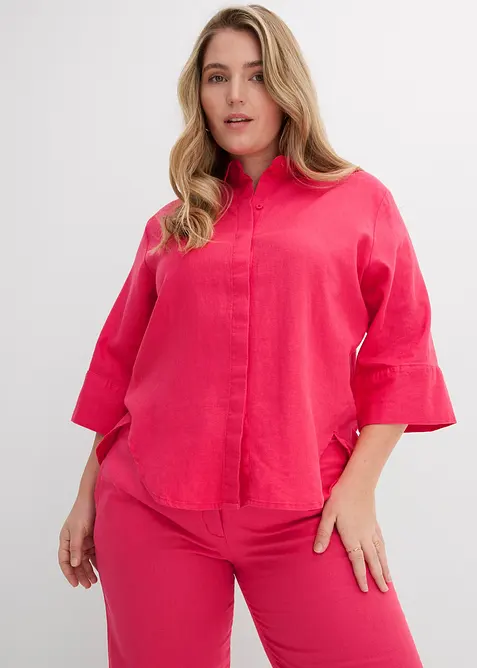 Hemdbluse aus k&uuml;hlendem Leinen-Mix, bonprix