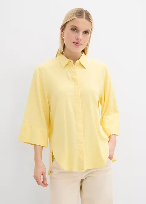 Hemdbluse aus k&uuml;hlendem Leinen-Mix, bonprix