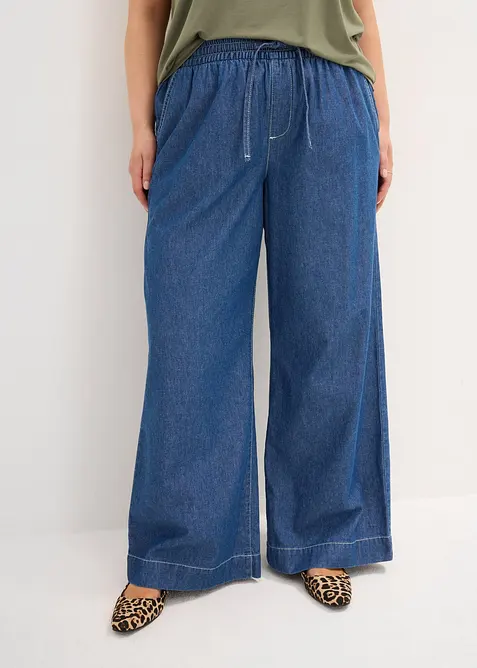 Wide-Leg-Jeans, Mid Waist, Bequembund, bonprix