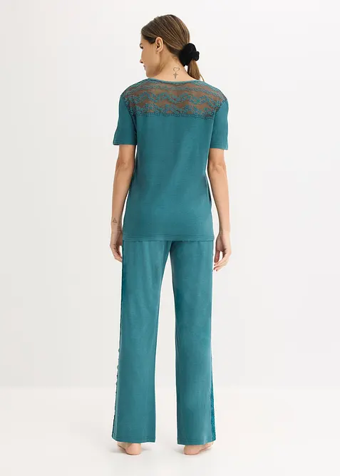 Pyjama mit Viskose und Spitze, bonprix