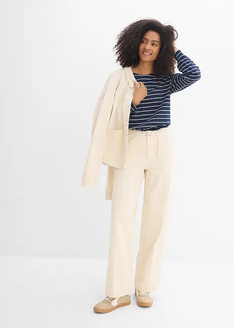 Loose Straight-Jeans Mid Waist, Baumwolle, bonprix