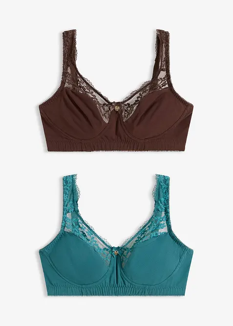 BH ohne B&uuml;gel mit Bio-Baumwolle (2er Pack), bonprix