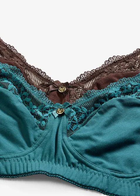 BH ohne B&uuml;gel mit Bio-Baumwolle (2er Pack), bonprix