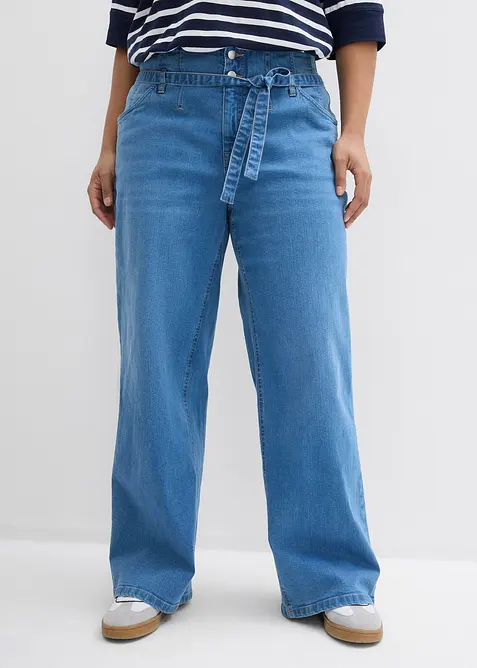 Wide-Leg-Jeans, High Waist, Bio-Baumwolle, bonprix