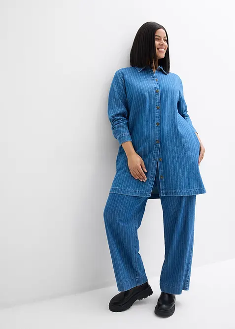 Robe en jean &agrave; rayures, bonprix