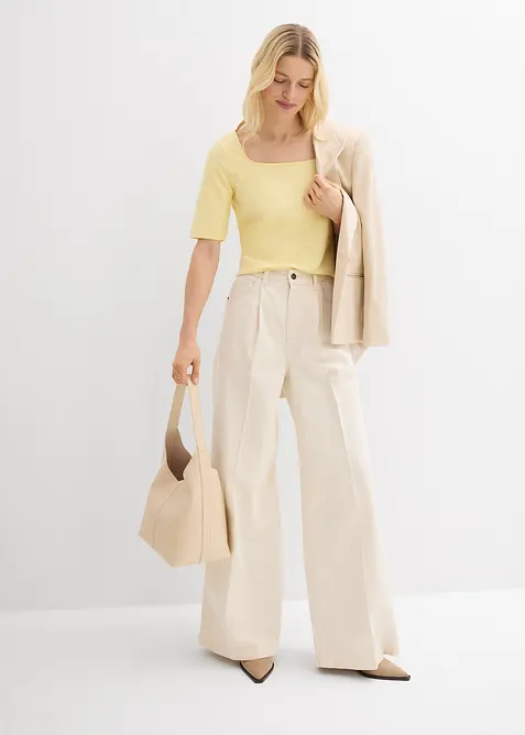 T-Shirt aus schwerer Bio-Baumwolle, bonprix