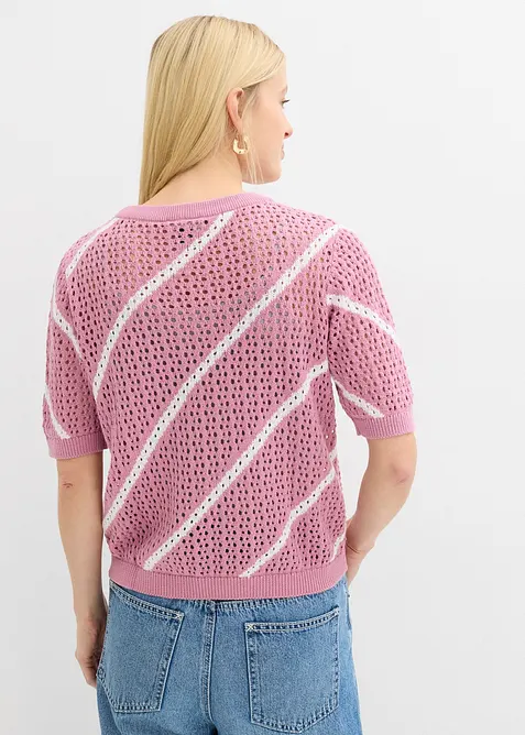 Ajour-Pullover aus reiner Baumwolle, bonprix